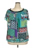 Elementz 100% Polyester Teal Short Sleeve Blouse Size 2X - photo 1