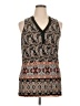 AB Studio Paisley Multi Color Black Sleeveless Blouse Size XL - photo 1