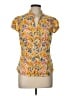 Fei Floral Yellow Short Sleeve Blouse Size 12 - photo 1