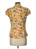 Fei Floral Yellow Short Sleeve Blouse Size 12 - photo 2