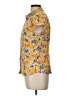 Fei Floral Yellow Short Sleeve Blouse Size 12 - photo 5