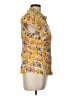 Fei Floral Yellow Short Sleeve Blouse Size 12 - photo 4