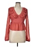 Pink Lily 100% Polyester Orange Long Sleeve Blouse Size L - photo 1