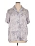 Rena Rowan 100% Polyester Tropical Gray Short Sleeve Blouse Size 14W - photo 1