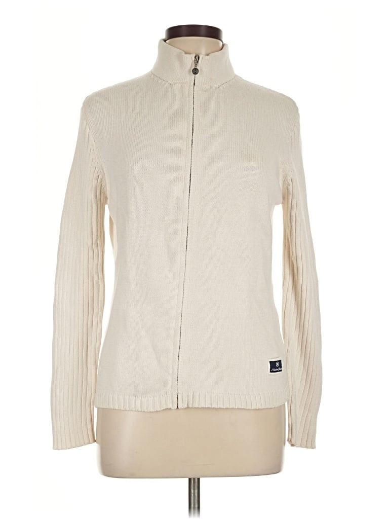 Pre-owned Nautica Cardigan Sweater In Ivory