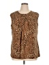 Jones Studio Animal Print Brown Tan Sleeveless Blouse Size 1X - photo 1
