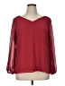 Nine West 100% Polyester Burgundy Long Sleeve Blouse Size XL - photo 1