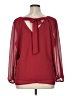 Nine West 100% Polyester Burgundy Long Sleeve Blouse Size XL - photo 2