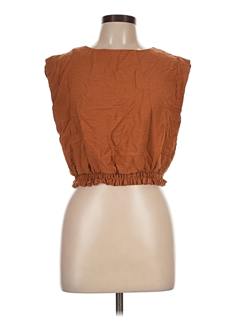 Pre-owned A New Day Sleeveless Blouse In Brown
