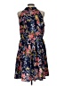 Iska 100% Polyester Floral Blue Casual Dress Size 10 - 12 - photo 2