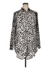 Express Animal Print Ivory Silver Long Sleeve Blouse Size XL - photo 1