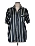 Assorted Brands 100% Polyester Stripes Blue Short Sleeve Blouse Size M - photo 1
