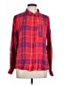Como Vintage 100% Rayon Plaid Red Long Sleeve Button-Down Shirt Size L - photo 1