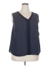 Talbots Outlet 100% Polyester Blue Sleeveless Blouse Size 2X - photo 1