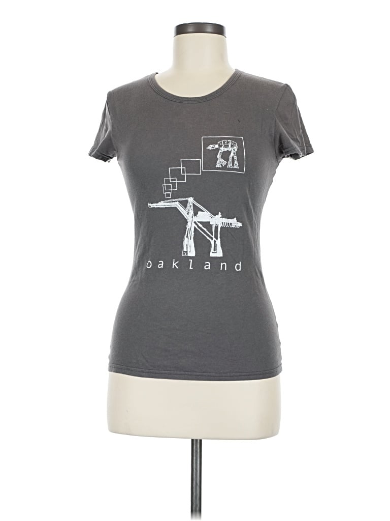 Pre-owned American Apparel Short Sleeve T-shirt In Gray