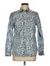 Talbots 100% Cotton Floral Blue Long Sleeve Button-Down Shirt Size M - photo 1