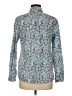 Talbots 100% Cotton Floral Blue Long Sleeve Button-Down Shirt Size M - photo 2