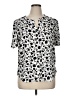 PREMISE 100% Polyester Animal Print Ivory Short Sleeve Blouse Size XL - photo 1