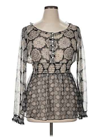 Dorothee Bis Long Sleeve Silk Top (view 1)