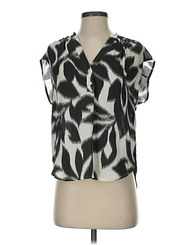 Banana Republic Factory Store Short Sleeve Blouse In Silver