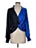 Aqua 100% Polyester Blue Long Sleeve Blouse Size S - photo 1