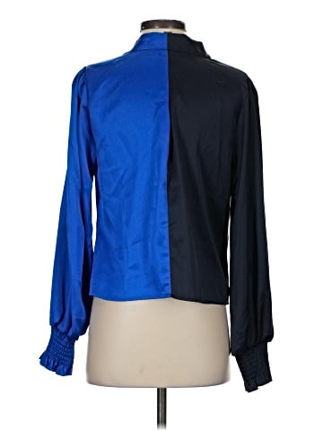 Aqua Long Sleeve Blouse (view 2)