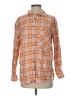 Aerie Plaid Orange Long Sleeve Button-Down Shirt Size S - photo 1
