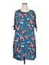 Attention Floral Blue Casual Dress Size XXL - photo 1