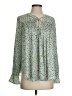 Kaari Blue 100% Polyester Green Long Sleeve Blouse Size S - photo 1