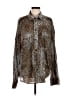 MICHAEL Michael Kors Animal Print Brown Long Sleeve Blouse Size M - photo 1