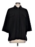 Ann Mashburn Solid Black 3/4 Sleeve Button-Down Shirt Size L - photo 1