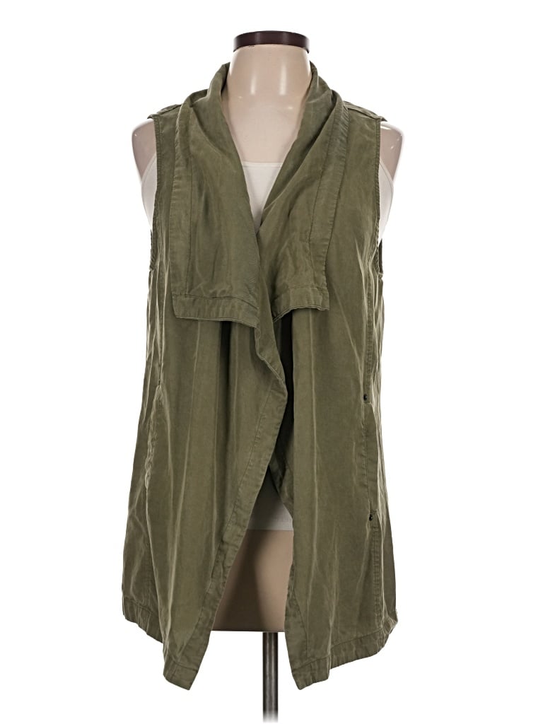 Pre-owned Splendid Sleeveless Button Down Shirt In Green