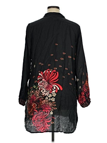Johnny Was 3/4 Sleeve Silk Top (view 2)