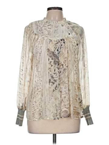 Burning Torch Long Sleeve Silk Top (view 1)