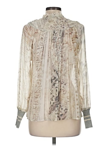Burning Torch Long Sleeve Silk Top (view 2)