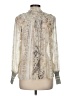 Burning Torch 100% Silk Ivory Long Sleeve Silk Top Size M - photo 2