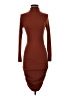 Velvet Torch Solid Brown Casual Dress Size S - photo 1