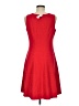 Ann Taylor LOFT Solid Red Casual Dress Size 6 - photo 2