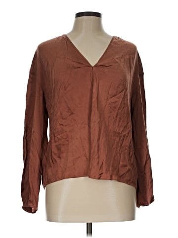 Vince. Long Sleeve Silk Top (view 1)