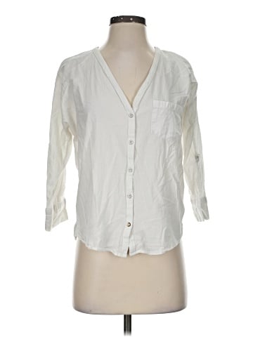 H&M L.O.G.G. 3/4 Sleeve Button-Down Shirt (view 1)