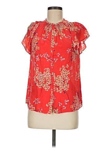 Rebecca Taylor Short Sleeve Silk Top (view 1)