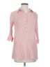 Piko 100% Cotton Pink 3/4 Sleeve Button-Down Shirt Size 2 - photo 1