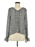 Ann Taylor LOFT 100% Polyester Gray Long Sleeve Blouse Size M - photo 1