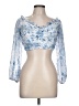 Windsor 100% Polyester Blue 3/4 Sleeve Blouse Size L - photo 1