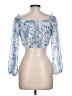 Windsor 100% Polyester Blue 3/4 Sleeve Blouse Size L - photo 2