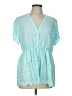 Torrid Teal Short Sleeve Blouse Size Lg Plus (0) - photo 1