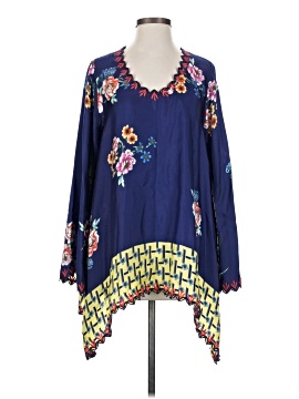 Johnny Was Long Sleeve Silk Top