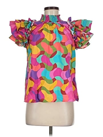 Peach Love Short Sleeve Blouse (view 1)