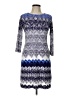 DM Donna Morgan Print Blue Cocktail Dress Size L (estimated) - photo 1