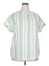 Unbranded Stripes Green Short Sleeve Blouse Size 2X - photo 1